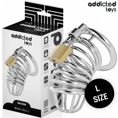 Addicted Toys Iron Cell – Gabbia di castità in metallo, taglia L
