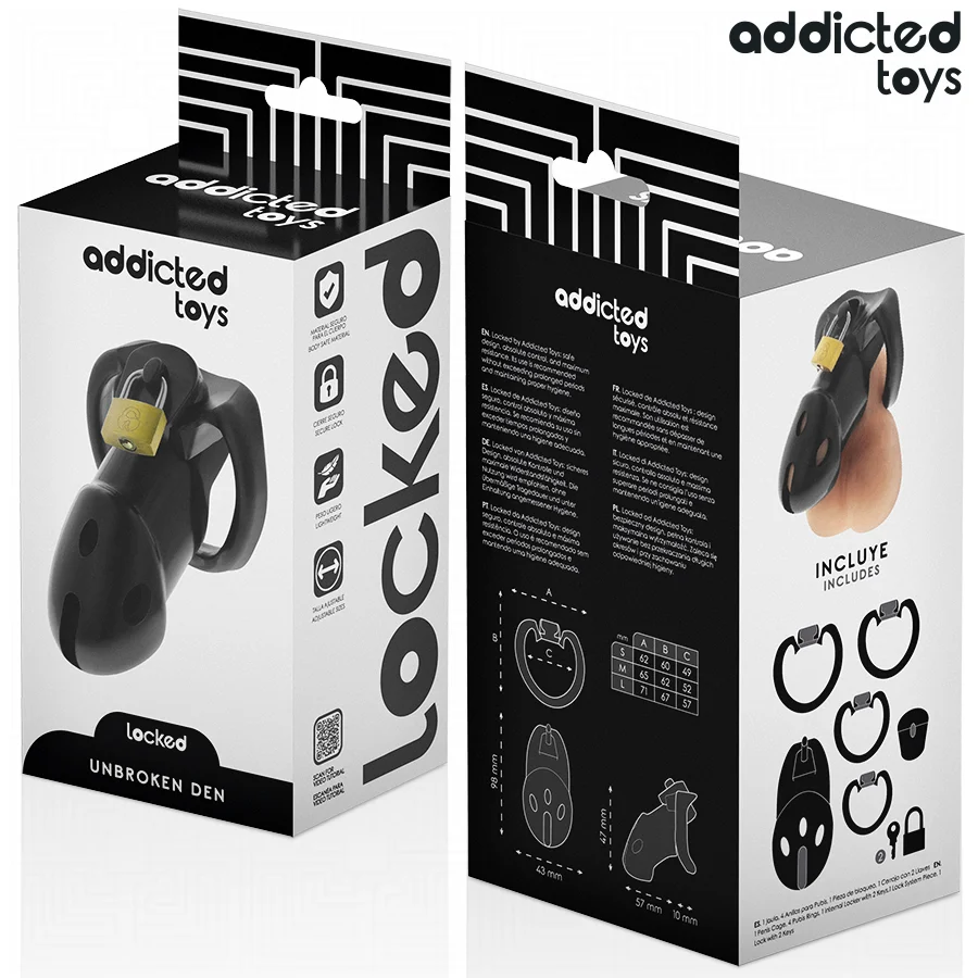 Addicted Toys Locked – Gabbia di castità nera 9,8 cm – foto 6