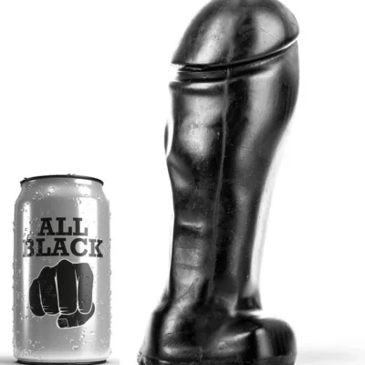 All Black Punta Larga – Dildo realistico nero da 22 cm