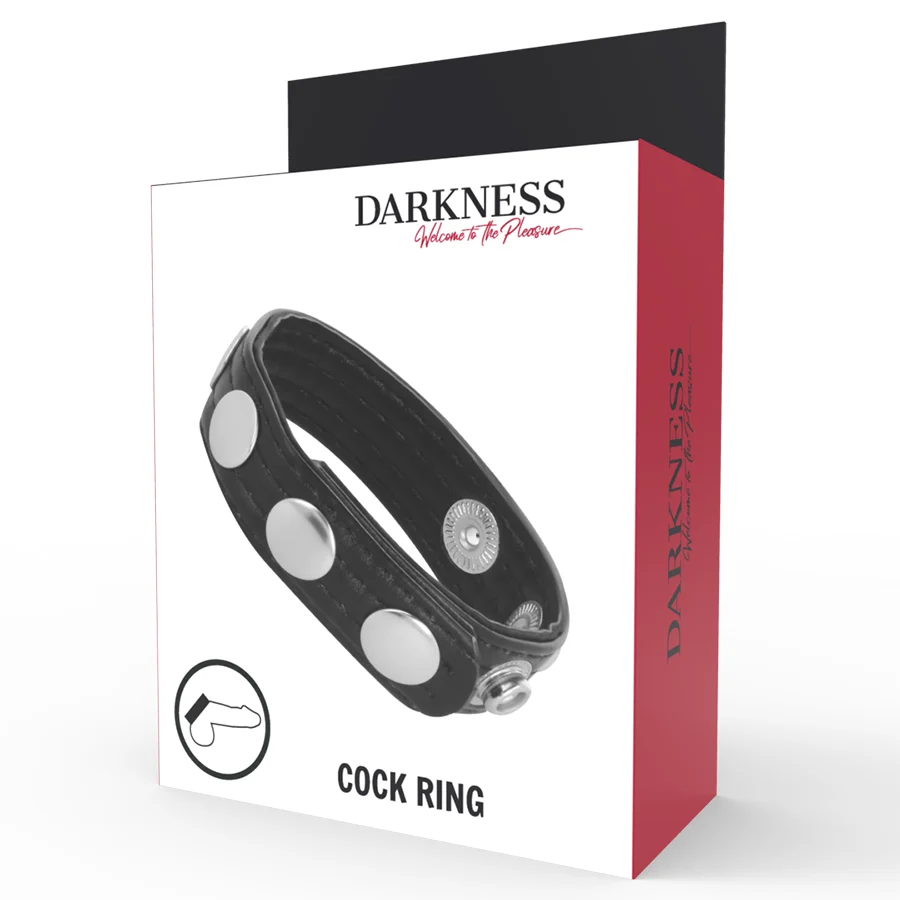 Anello di Erezione Darkness – In pelle, regolabile su 5 posizioni – foto 4