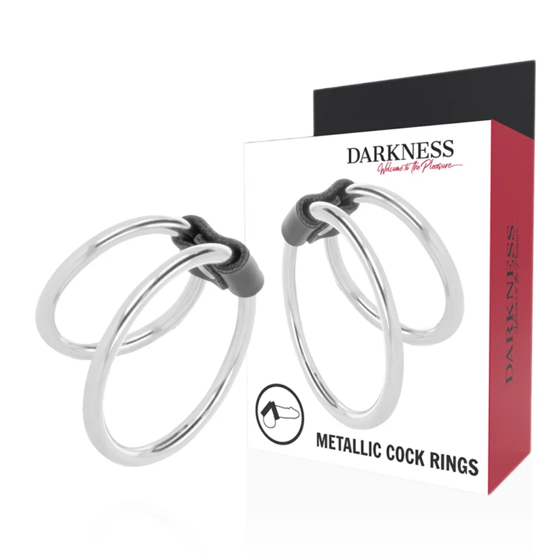 Anello per pene Darkness – doppio anello in metallo