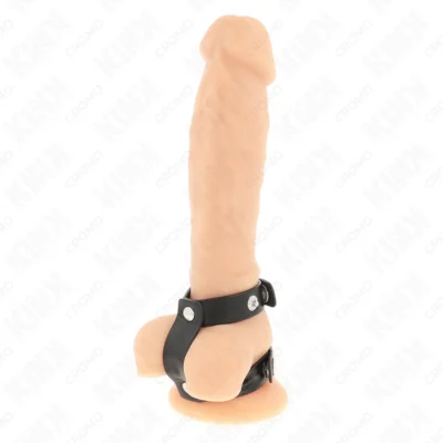 Anello per pene Kink – Doppio anello regolabile in pelle