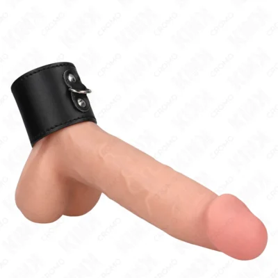 Anello per pene Kink – in pelle con chiusura a pressione