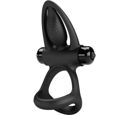 Anello vibrante Pretty Love – 10 vibrazioni in silicone nero