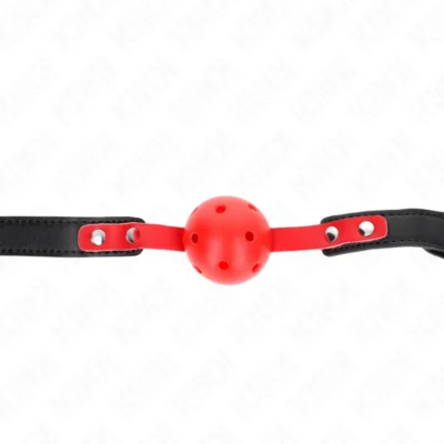 Ball Gag Kink – Bavaglio a palla rossa con cinturino regolabile
