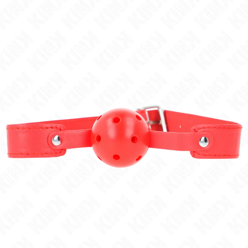 Ball Gag Kink – Bavaglio a palla traspirante rosso 4,5 cm