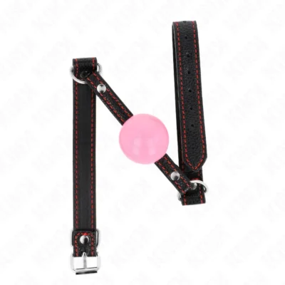 Ball Gag Kink – Bavaglio a sfera rosa da 4 cm, cinturino 60 cm