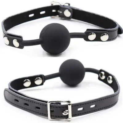 Ball Gag Ohmama – Bavaglio a sfera in silicone e similpelle