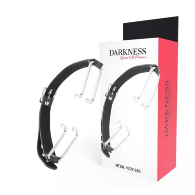 Bavaglio con gancio Darkness – Ganci in metallo e cinghia nera