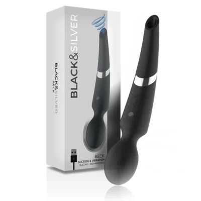 Black&Silver Beck – Bacchetta vibrante con aspirazione 2 in 1