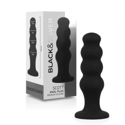 Black&Silver Scott – Plug anale in silicone a sfere
