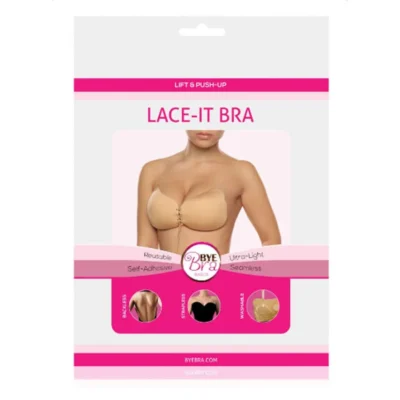 Bye Bra Lace-It – Reggiseno adesivo push-up beige, coppa A