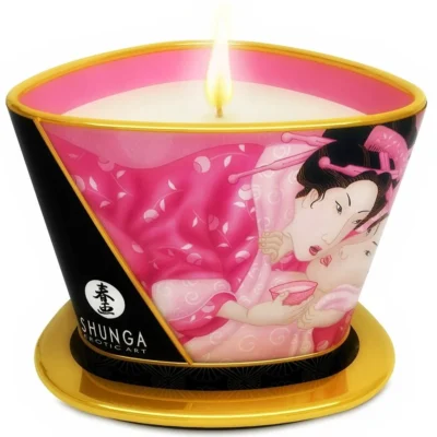 Candela da massaggio Shunga – Mini Caress alle rose 170 ml