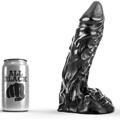 Dildo All Black 23 cm – Realistico nero con vene in rilievo