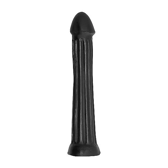 Dildo All Black 31 cm – Realistico scanalato con base – foto 2
