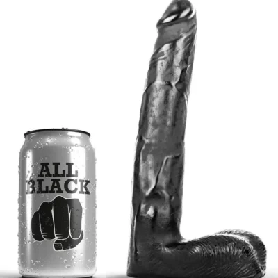 Dildo realistico All Black 21 cm – Texture e testicoli