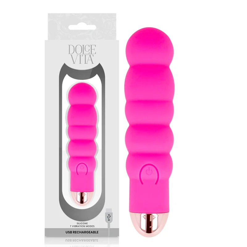 Dolce Vita Six – Mini vibratore ricaricabile rosa a 7 modalità
