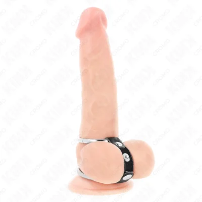 Doppio Anello Kink – Anello per pene in metallo e pelle
