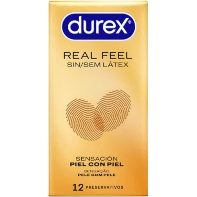 Durex Real Feel – Preservativi senza lattice, 12 pezzi