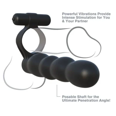 Fantasy C-Ringz – Doppio penetratore posabile con anello vibrante