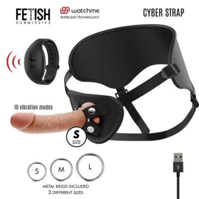 Fetish Submissive Cyber Strap – Imbragatura con dildo e telecomando