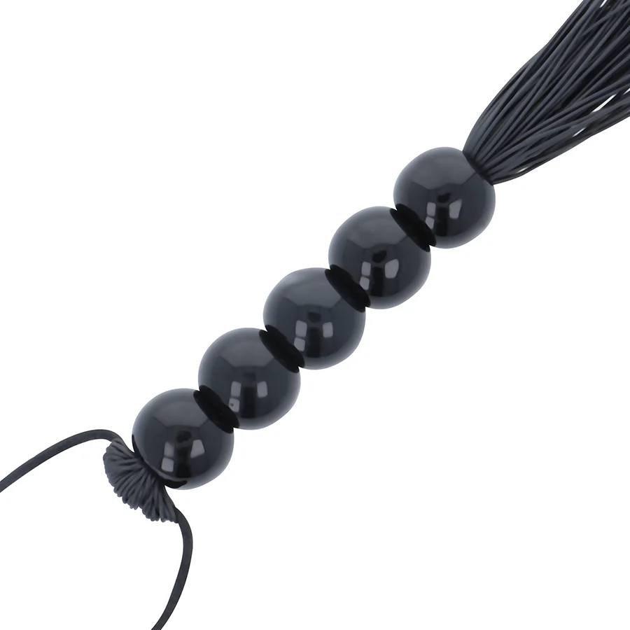 Frusta bondage Darkness – Nera sottile con impugnatura a sfere – foto 3