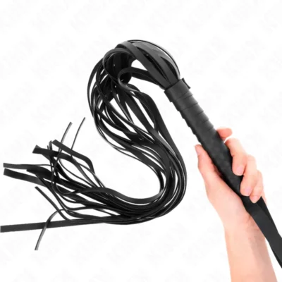 Frusta Kink – Nera con manico corto e code lunghe 70 cm