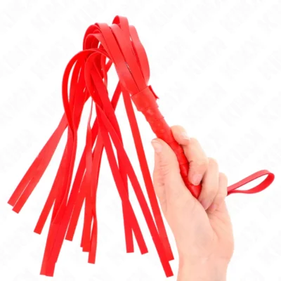 Frusta semplice Kink – Frustino rosso a code multiple, 45 cm