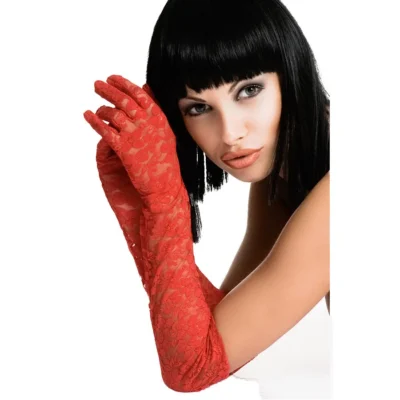 Guanti in pizzo Chilirose – Lunghi, rosso, bianco o nero