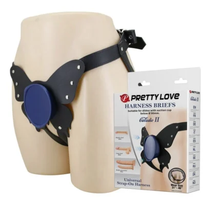 Imbracatura Pretty Love – Slip strap-on a farfalla nero e blu