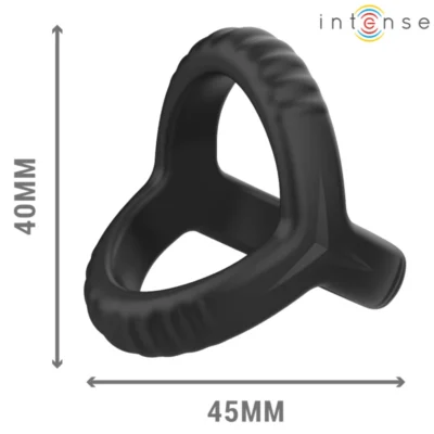Intense Carson – Doppio anello per pene in silicone nero
