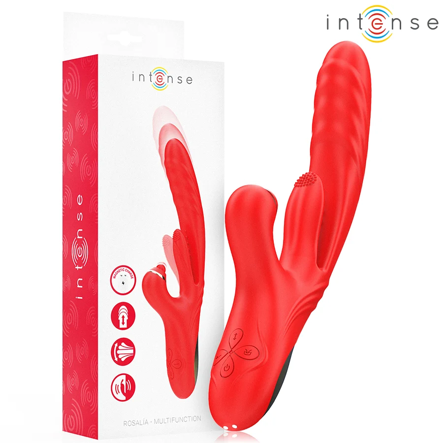 Intense Rosalia – Vibratore 3 in 1 con spinta e pulsazione