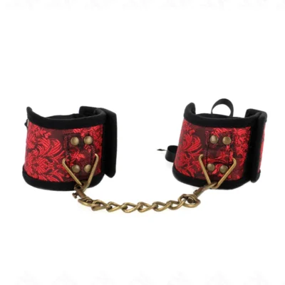 Kink Scandalo – Polsiere rosso e nero con catena