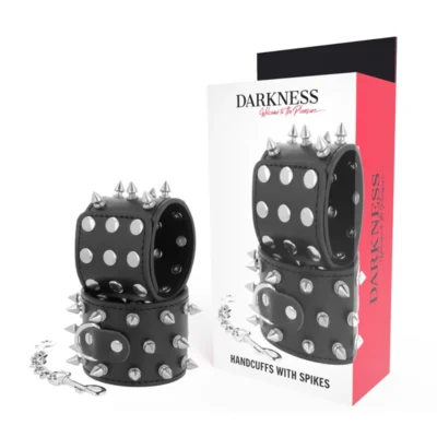 Manette Darkness – Polsini neri con borchie e spuntoni