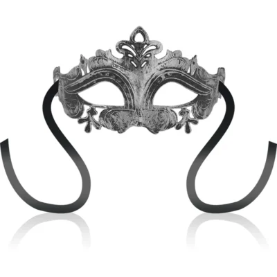 Maschera Veneziana Ohmama – Argento con nastro in raso