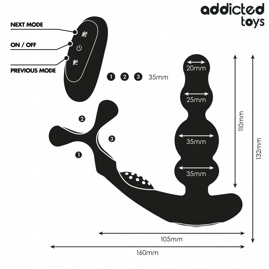 Massaggiatore Addicted Toys – Prostatico rotante con telecomando – foto 7