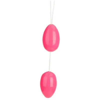 Palline anali Baile – Sfere gemelle rosa con cavo in nylon