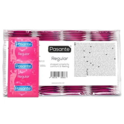 Pasante Regular – Preservativi aderenza sagomata, 144 pezzi