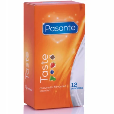 Pasante Taste – Preservativi aromatizzati e colorati, 12 pezzi