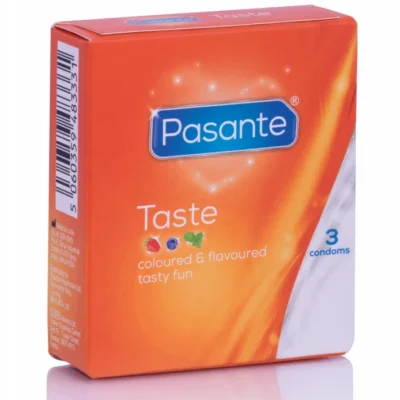 Pasante Taste – Preservativi aromatizzati e colorati (3 pezzi)