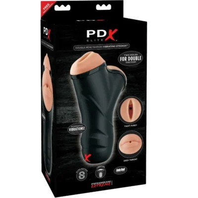 PDX Elite Stroker – Masturbatore vibrante a doppia penetrazione