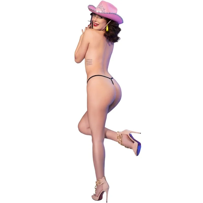 Perizoma Chilirose – Tanga nero Kiss Me con strass, S/M – foto 6