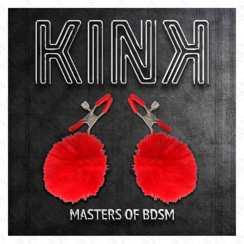 Pinze per capezzoli Kink – sfera in ecopelliccia rossa 6 cm – foto 5