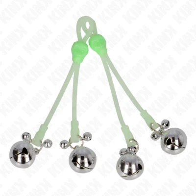 Pinze per capezzoli Kink – Teschio luminoso con campanelle