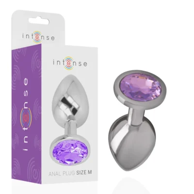 Plug Anale Intense – Metallo con cristallo viola, taglia M