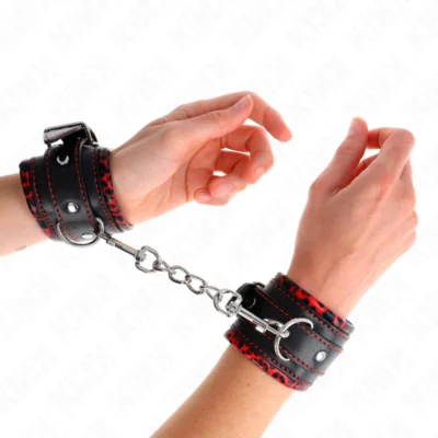 Polsiere Kink – Imbottite rosso e nero, regolabili 17-29 cm
