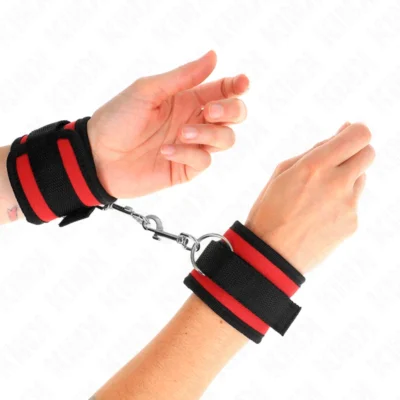 Polsiere Kink – Polsini in nylon regolabili rosso-nero