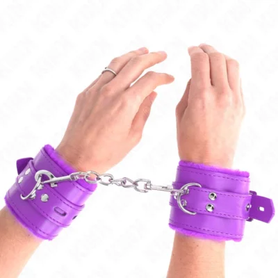 Polsini imbottiti Kink – Manette viola regolabili 17-29 cm