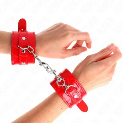 Polsini Lucidi Kink – Manette rosse regolabili 23-33 cm