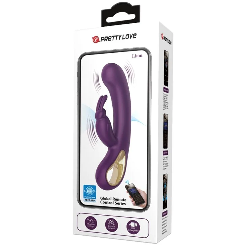 Pretty Love Liam – Vibratore rabbit con app, viola – foto 4